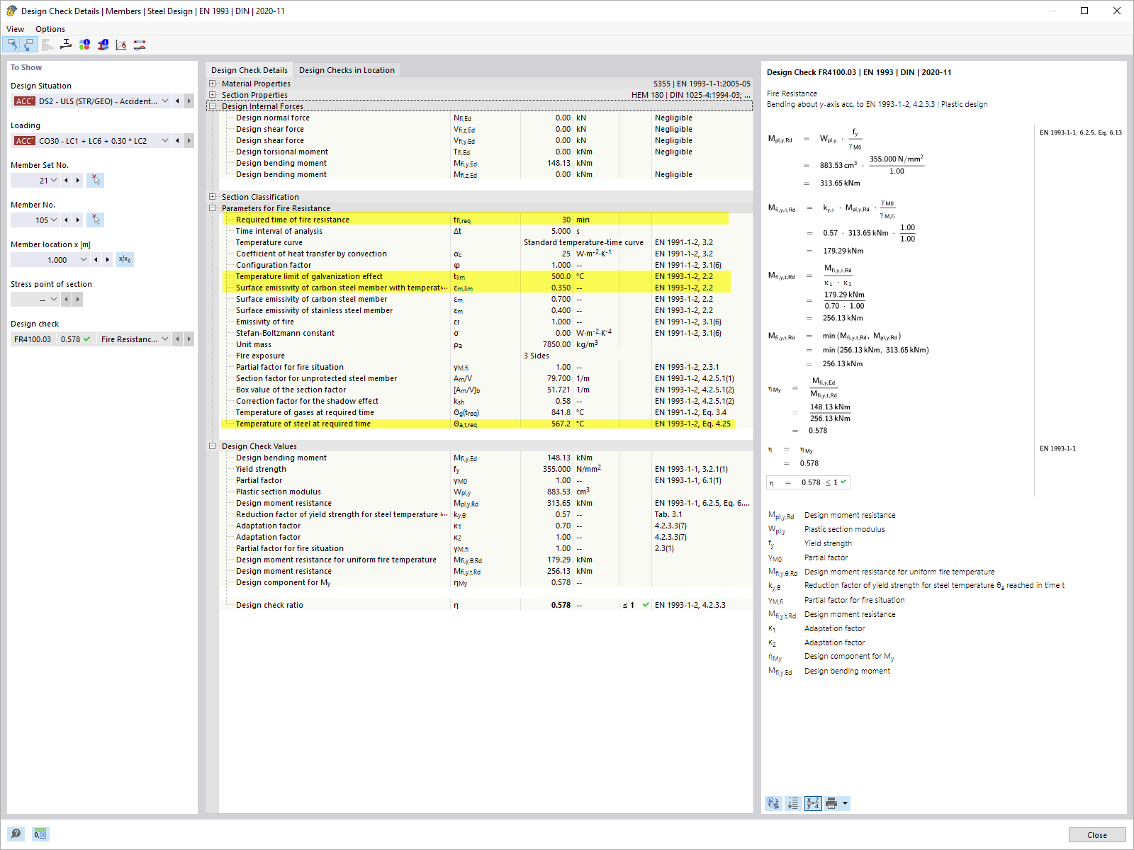 KB 001840 | Progetti antincendio per componenti in acciaio con zincatura a caldo in RFEM 6/RSTAB 9