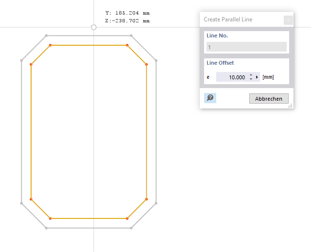 Definizione di linee parallele con offset