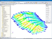Deformazioni sotto carico del vento in RFEM 5 (© LCA Construction Bois)