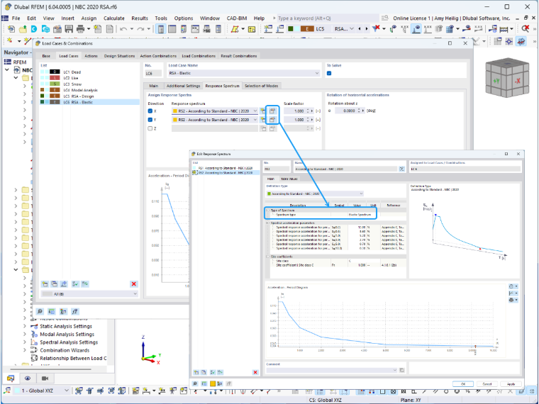 KB 001860 | Analisi dello spettro di risposta modale NBC 2020 e considerazioni sul taglio delle basi in RFEM 6
