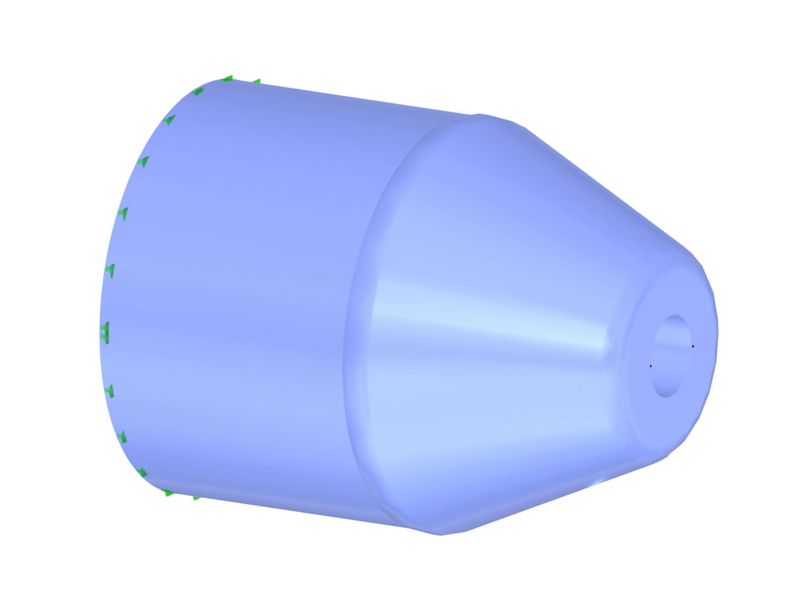 Modello 004823 | Modello agli elementi finiti del fermacavo in RFEM 6