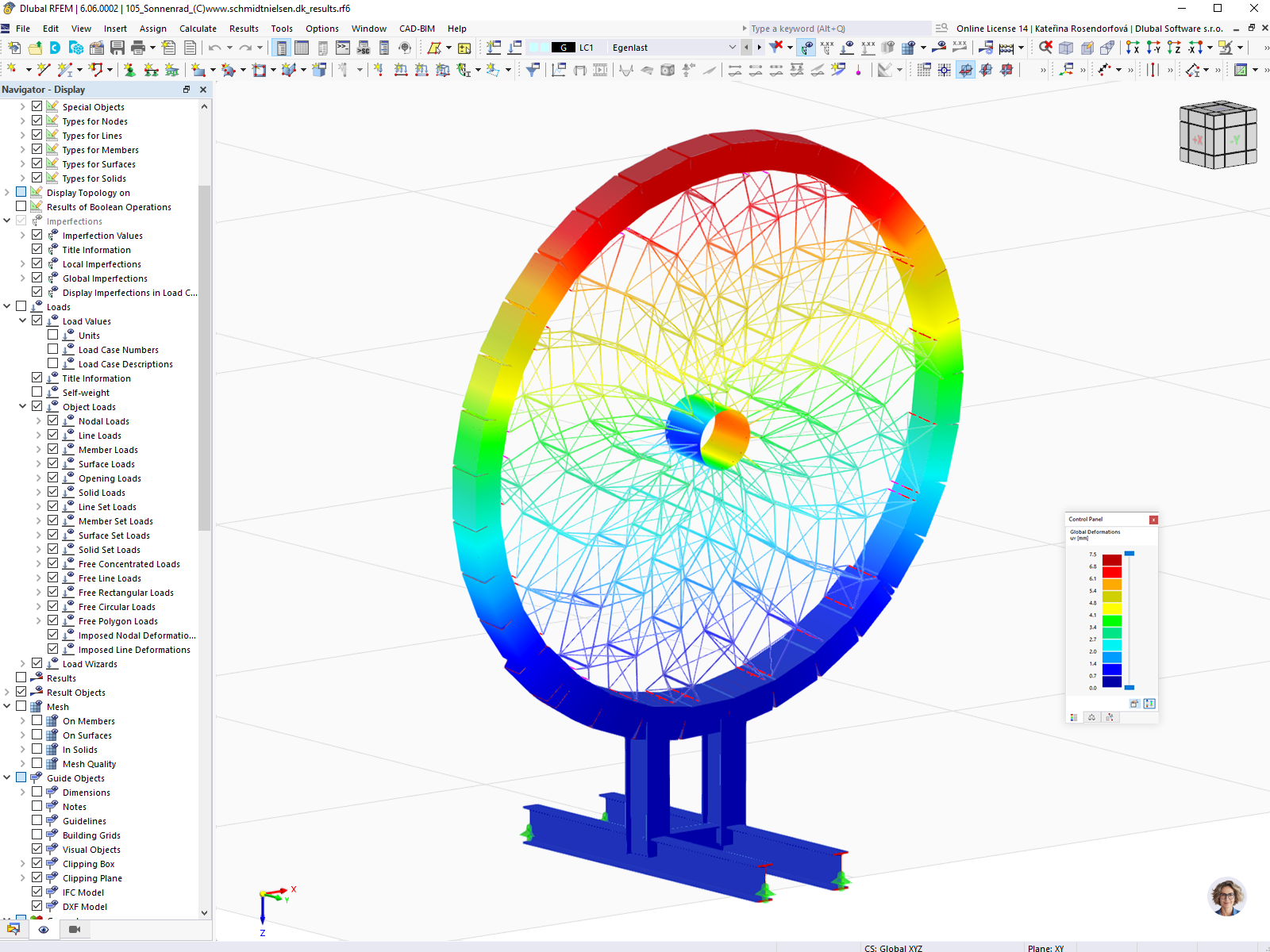 Modello di progetto artistico calcolato in RFEM 6