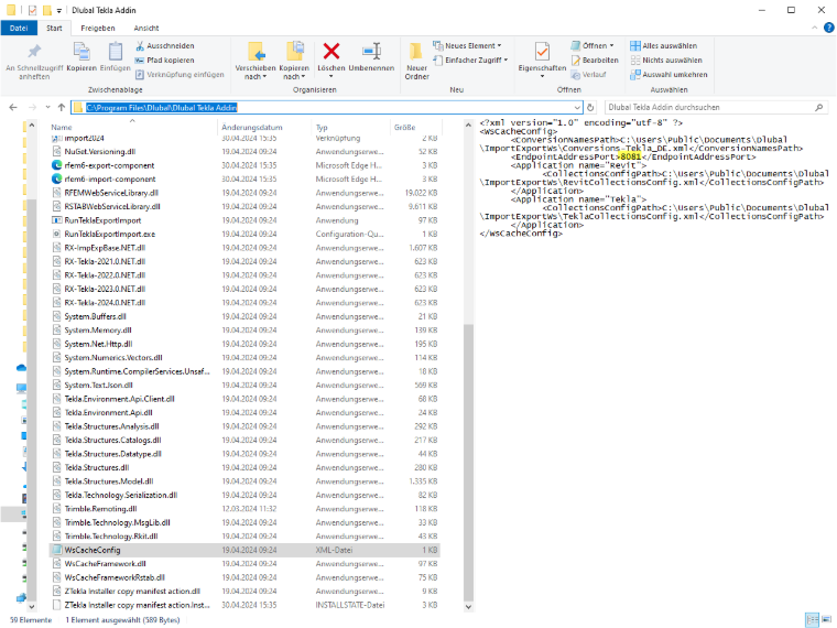 Modifica intervallo di porte del server in Tekla Structures