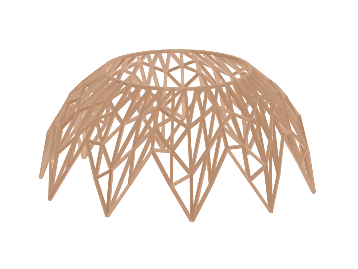Modello 004928 | Cupola a guscio reticolare di legno!