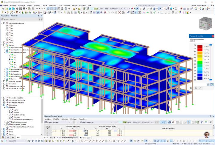 Deformazione del grattacielo PB9 in RFEM