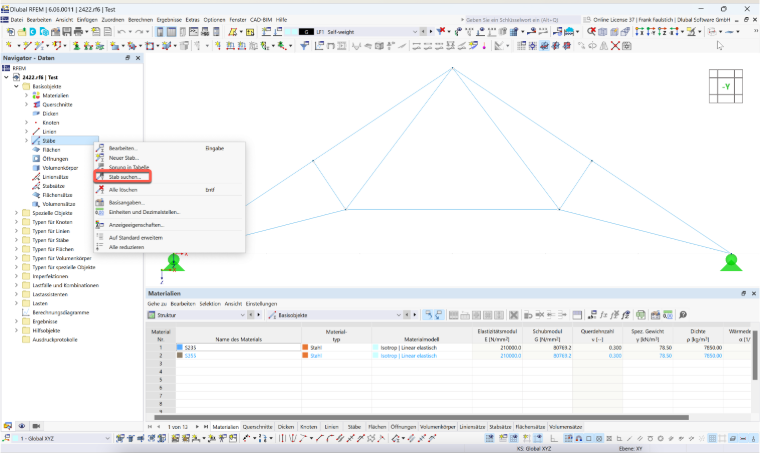 FAQ 005548 | Come posso trovare un'asta con un certo numero in RFEM 6/RSTAB 9?