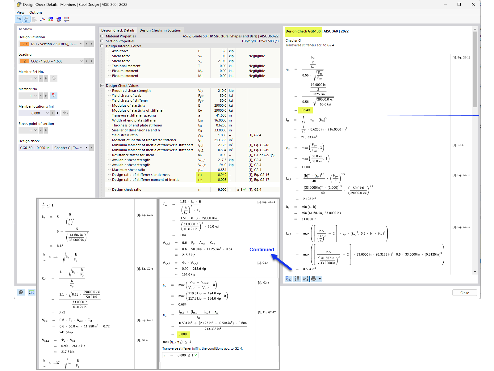 KB 001883 | Verifica di trave a parete piena secondo AISC 360-22 in RFEM 6