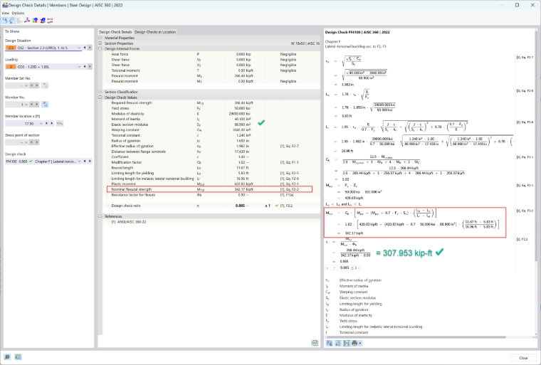 KB 001884 | Capitolo F AISC Instabilità flesso torsionale e metodi di calcolo degli autovalori a confronto in RFEM 6