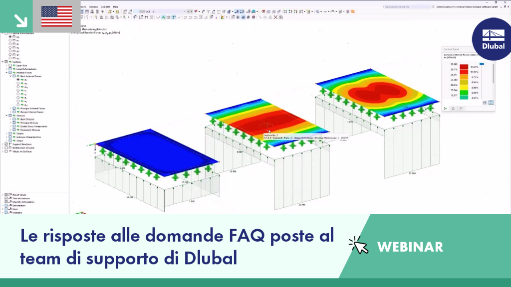 Risposte dettagliate alle domande più frequenti di luglio 2024 fornite dal team di supporto Dlubal, presentate nel webinar.