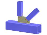 Modello 005247 | Traliccio Giunto a N | Collegamento di Diagonale e Verticale al Corrente tramite Fazzoletto e Tongue plate