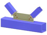 Modello 005277 | Nodo a K del traliccio | Collegamento delle diagonali al corrente tramite fazzoletto, tongue plate e piastra di sommità