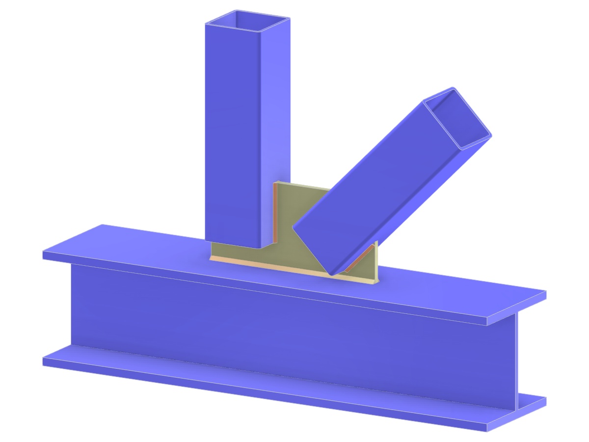 Modello 005260 | Giunto N di capriata | Collegamento diagonale e verticale alla briglia tramite piastra di nodo