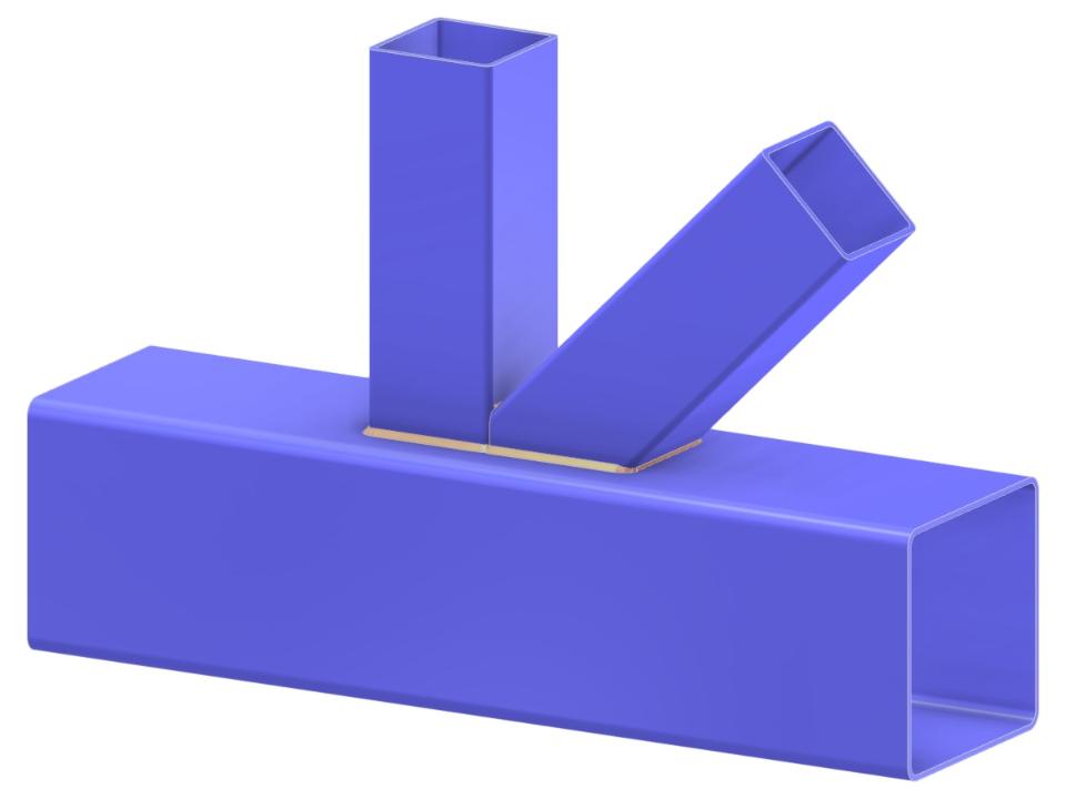 Modello 005268 | Giunto a N di travatura reticolare | Collegamento diagonale e verticale al corrente