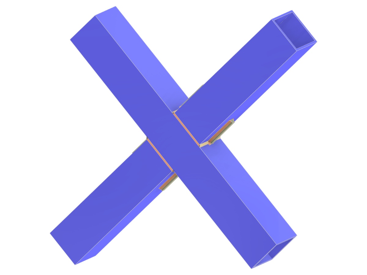 Modello 005344 | Controvento Giunto a X | Da Diagonale a Diagonale con Irrigidimento Passante