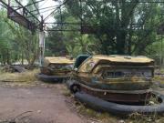 Autoscontro abbandonato nel parco divertimenti di Prypjat, vicino Chernobyl.