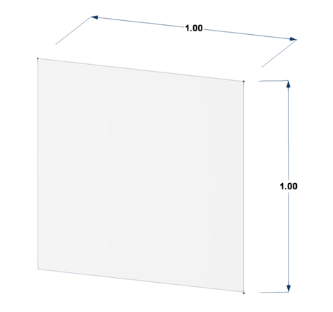 Dimensioni del piano quadrato 2D (m)