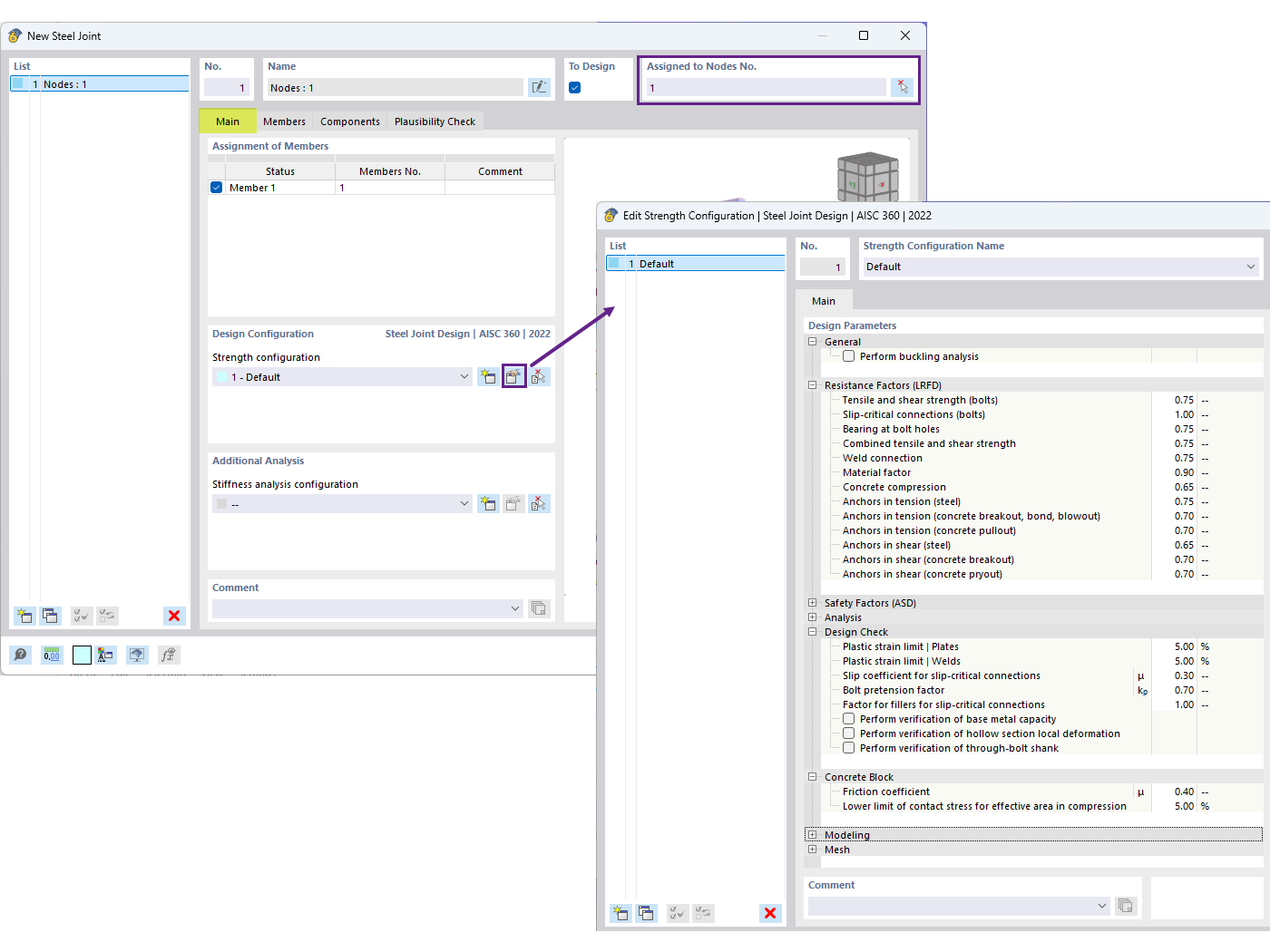 KB 001916 | Verifica della piastra di base AISC in RFEM 6
