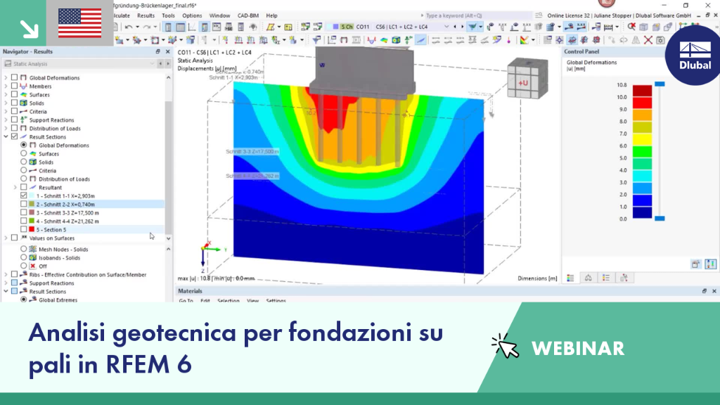 Webinar sull'analisi geotecnica di fondazioni a pali utilizzando il software RFEM 6.