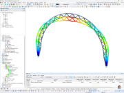 Modello RFEM di trave reticolare con deformazioni