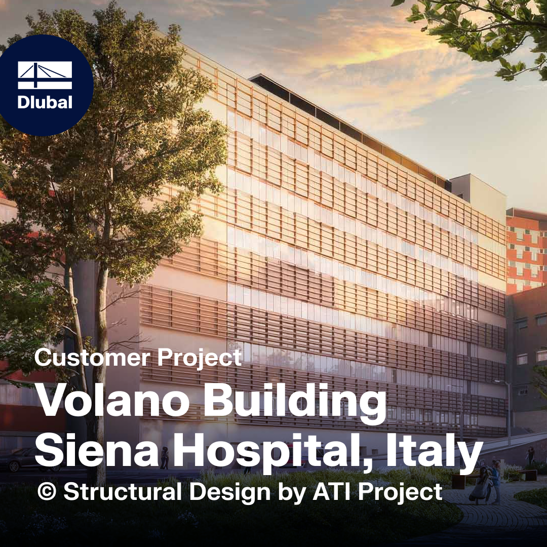 Progetto cliente dell'edificio Volano dell'ospedale di Siena in Italia, che mostra aspetti di design.