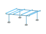 Ein Carport aus Stahl wird mit präzisen Stahlanschlüssen und detaillierten Stahl-Verbindungsdetails gezeigt.