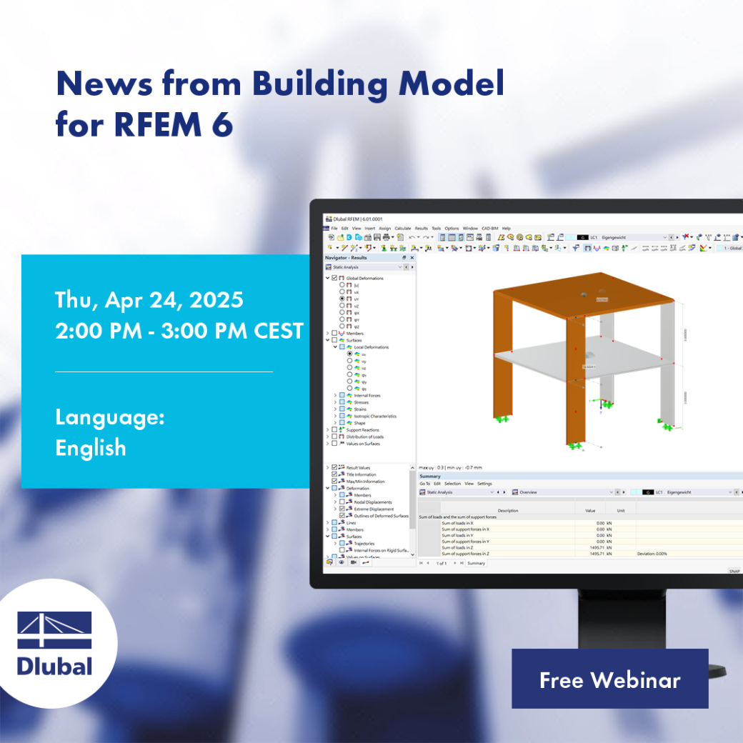 Novità dal modello di edificio \n per RFEM 6