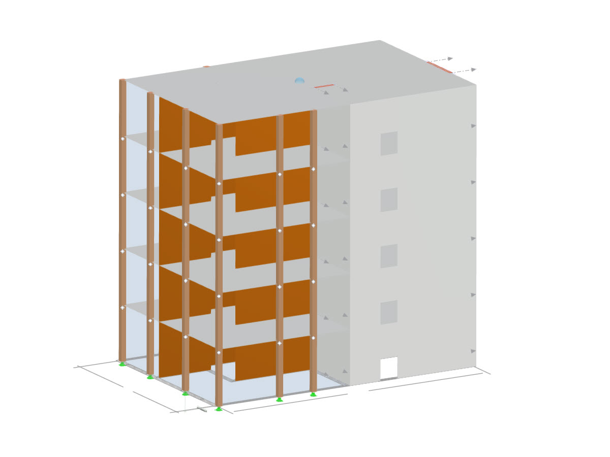 Fünfgeschossiges Gebäude mit modernen Bauanforderungen in urbaner Umgebung.