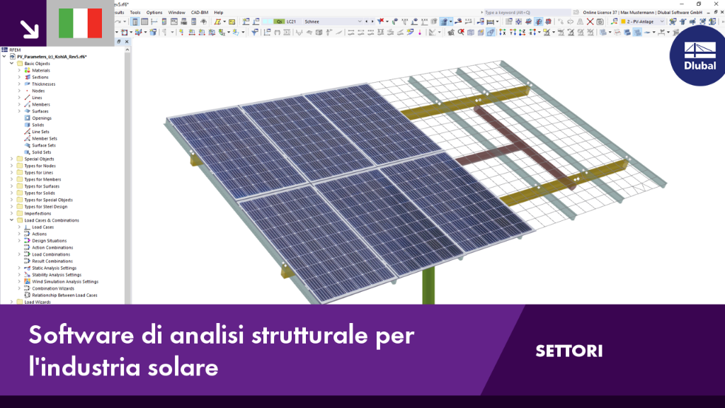 Software di analisi strutturale per l'ottimizzazione delle strutture solari nel settore energetico
