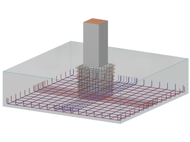Una fondazione a blocco quadrato progettata per colonne in cemento armato prefabbricate, con superfici laterali tipiche per tali strutture.