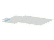 Stahlbetondecke mit integriertem Unterzug in einer 3D-Modellansicht.