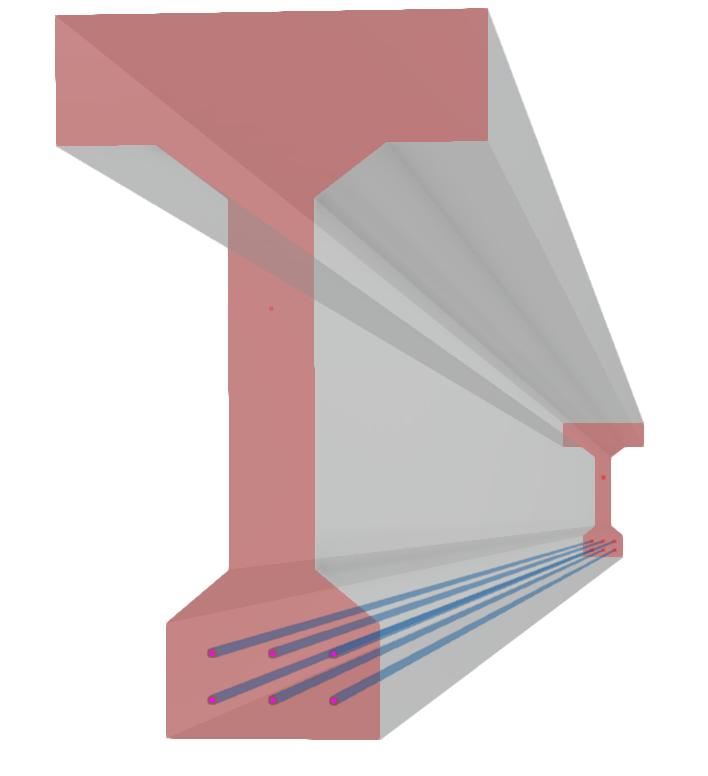 Trave prefabbricata precompresso con trefoli