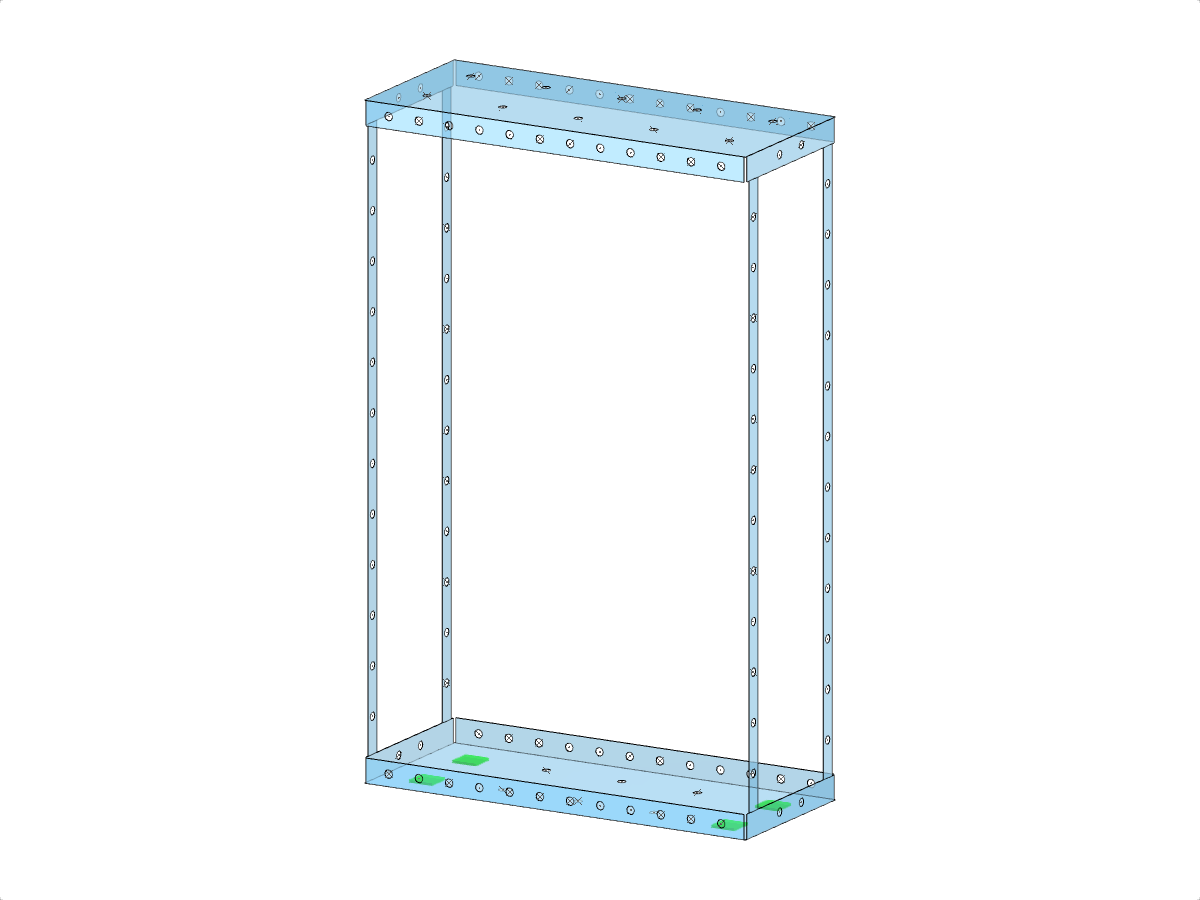 Analisi dinamica di una struttura in acciaio con RFEM 6 secondo Eurocodice 8. Rappresentazione dei risultati tramite codice colore e valori numerici.