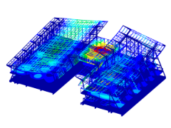 Visualizzazione animata delle deformazioni sul modello RFEM 5 dell'aeroporto | © AIA Life Designers, architetti