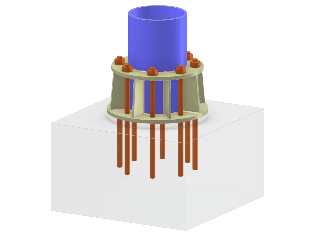 Modello 005852 | Base di colonna con anello esterno e nervature