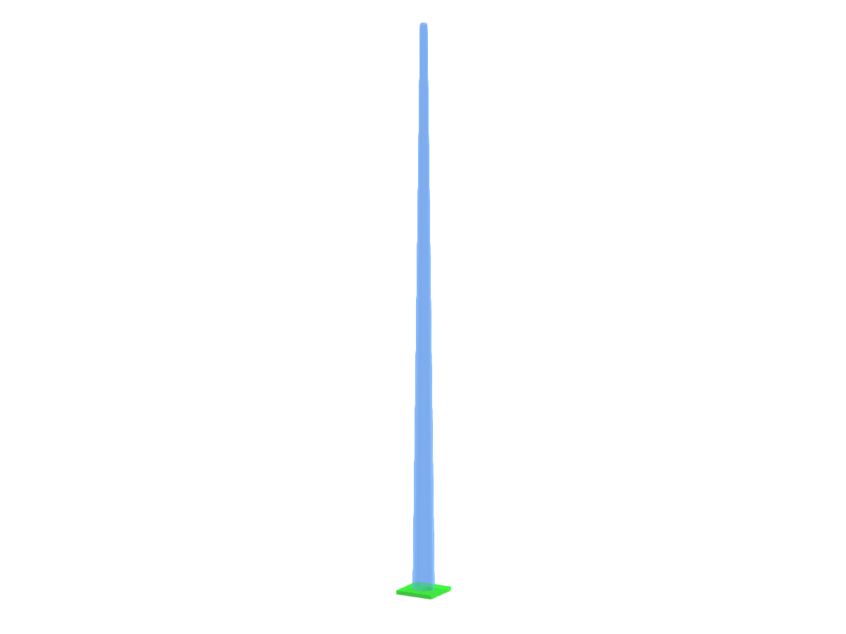 Visualizzazione di un palo alto in acciaio progettato per l'illuminazione pubblica.