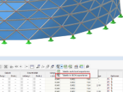 Interfaccia del software con visualizzazione della funzione di esportazione JSON per tabelle di dati in applicazioni ingegneristiche