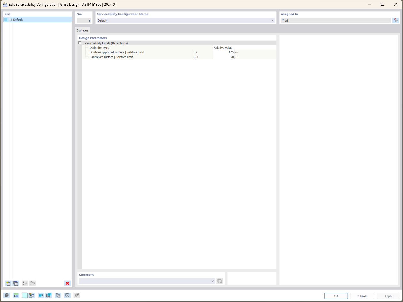 RFEM 6 analizza i limiti di inflessione per pannelli di vetro secondo le norme IBC e ASTM E1300-24.