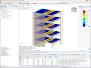 Navigazione dei risultati nel software di analisi strutturale che mostra le verifiche e i risultati grafici per la valutazione ingegneristica.