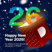 Immagine festosa con la scritta "Buon anno 2026" in grassetto e caratteri colorati