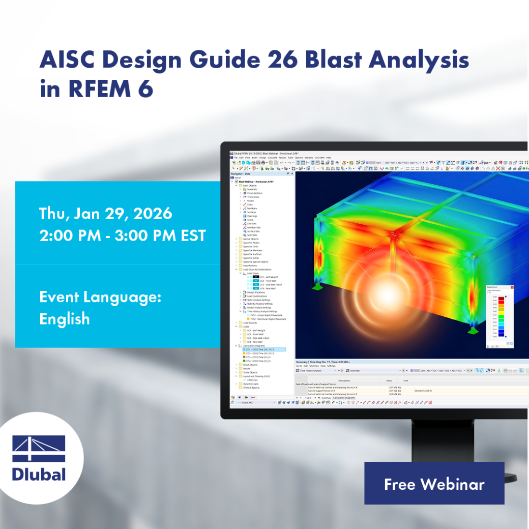 Guida alla Verifica AISC 26 Analisi di esplosione in RFEM 6