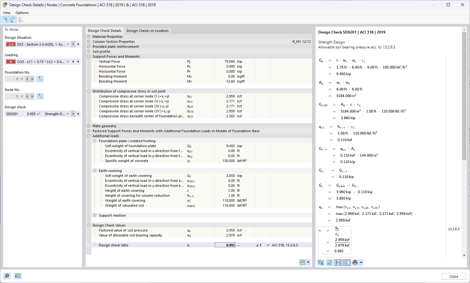 Verifica della pressione del terreno ammissibile di una fondazione isolata in RFEM 6