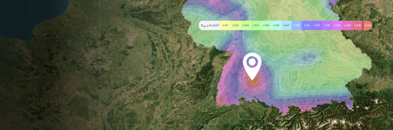 Strumento di visualizzazione della zona geografica che mostra mappe di neve, vento e sismiche con illustrazioni per le valutazioni dei carichi ambientali.