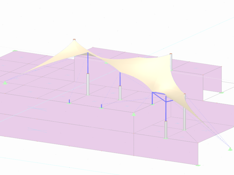 Una copertura a membrana complessa a Yerevan, Armenia, con una struttura raffinata.