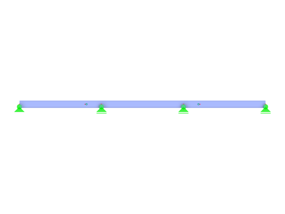Modello di trave continua con cerniere inserite nelle campate dispari, che illustra l'efficienza del progetto di trave Gerber.