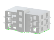 Struttura in calcestruzzo con dimensioni regolabili, livelli del piano e posizionamenti delle finestre per una pianificazione architettonica migliorata.