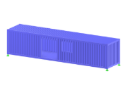 Contenitore con modello di superficie definito caratterizzato da aperture per porte e finestre. Dimostra in modo efficiente le tecniche di modellazione delle superfici.