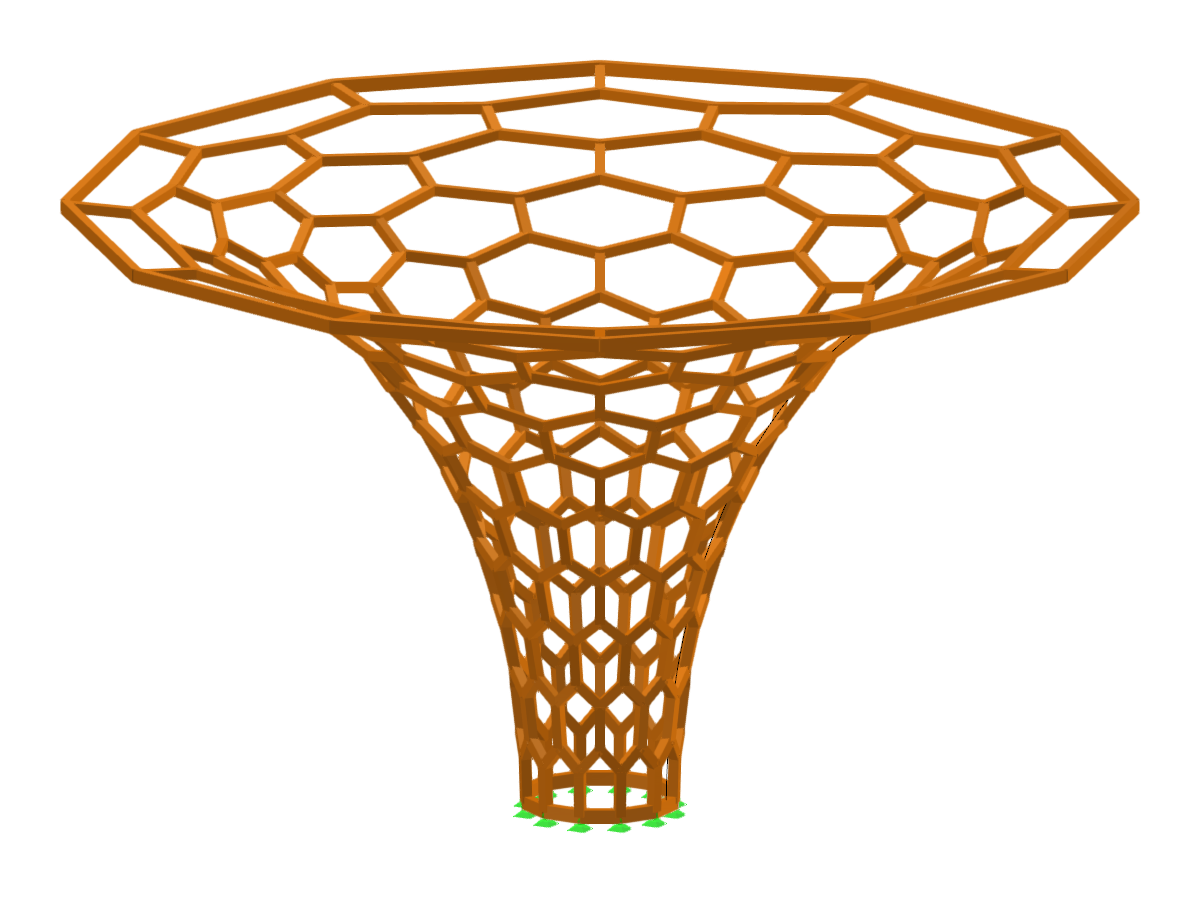 Gridshell in legno esteticamente gradevole e strutturalmente efficiente che dimostra una curvatura complessa nel design architettonico.