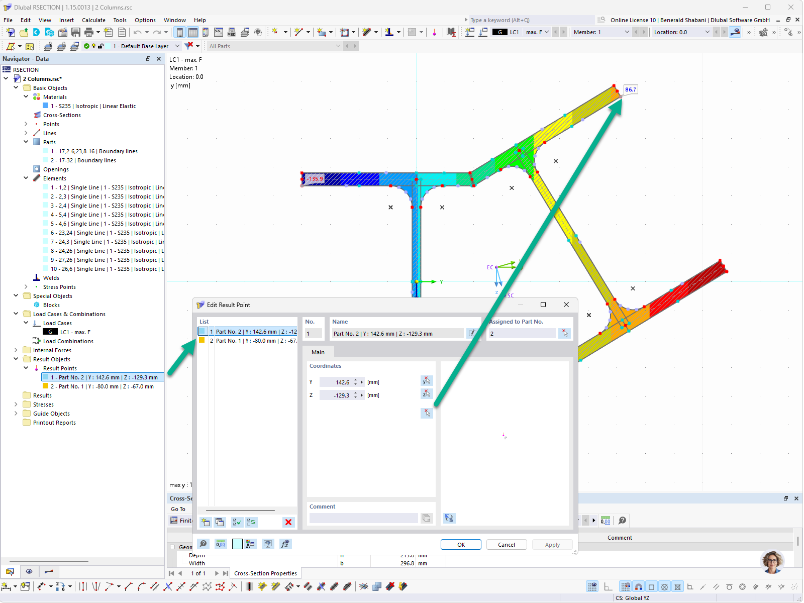 Punti di risultato in RSECTION