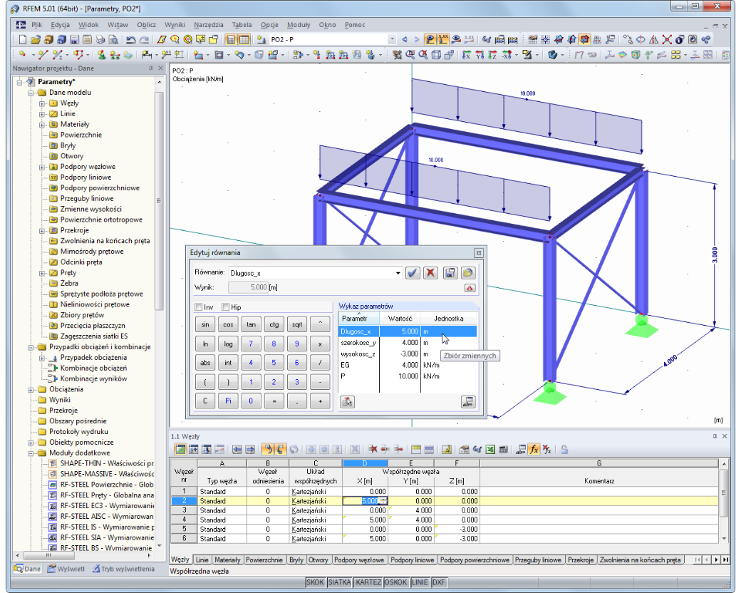 Formeleditor mit Parameterliste