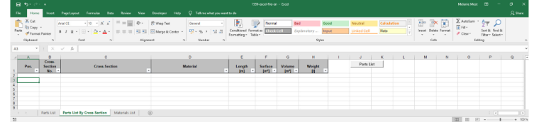 Creating a Parts List